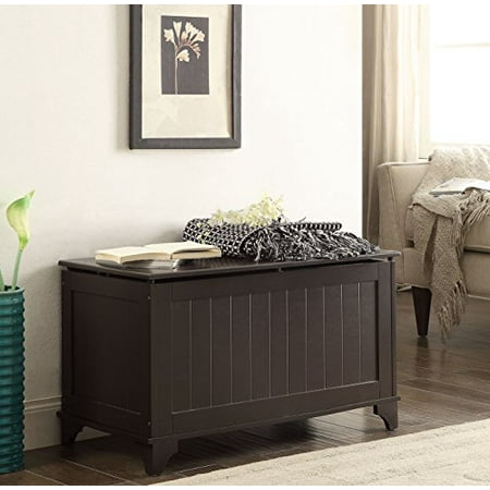 - Espresso Finish Toy Blanket Storage Chest Trunk Box Bench