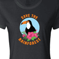 thumbnail image 4 of Inktastic Save the Rainforest Toucan Illustration Women's T-Shirt, 4 of 5