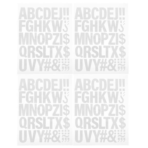 OUNONA White Iron-On Letters for Clothing and Fabric, Heat Transfer Vinyl Patches, Easy to Apply, 4 Sheets for Home Use