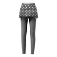 thumbnail image 4 of WREESH Skirted Leggings for Women Polka Dot Printed Athletic Tennis Skirt with Leggings for Yoga Running Workouts Gray, 4 of 5