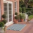 thumbnail image 4 of Safavieh Courtyard Bailey Chevron Indoor/Outdoor Area Rug, Navy/Beige, 2'7" x 5', 4 of 12