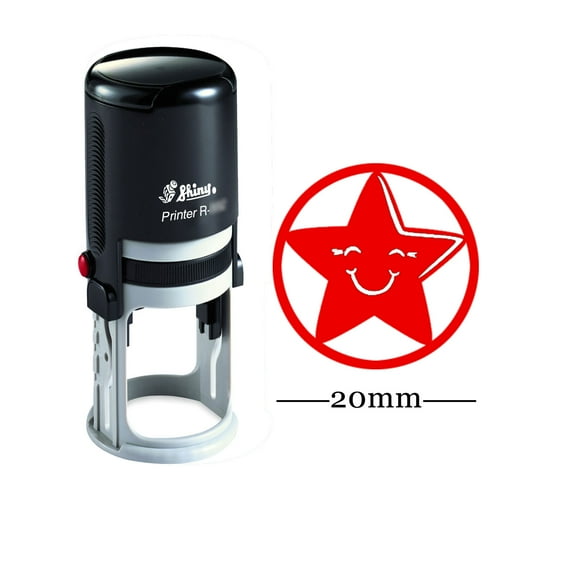 STAR Design Round Self Inking 20mm Kids Teacher Stamp Personalized Custom Shiny Rubber Stamp