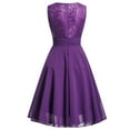thumbnail image 3 of Wycnly Formal Dresses for Women Party Prom Formal Sequin Patchwork Pleated Swing Tank Dress Round Neck Sleeveless Solid 2024 Summer Midi Dresses Purple xl, 3 of 4
