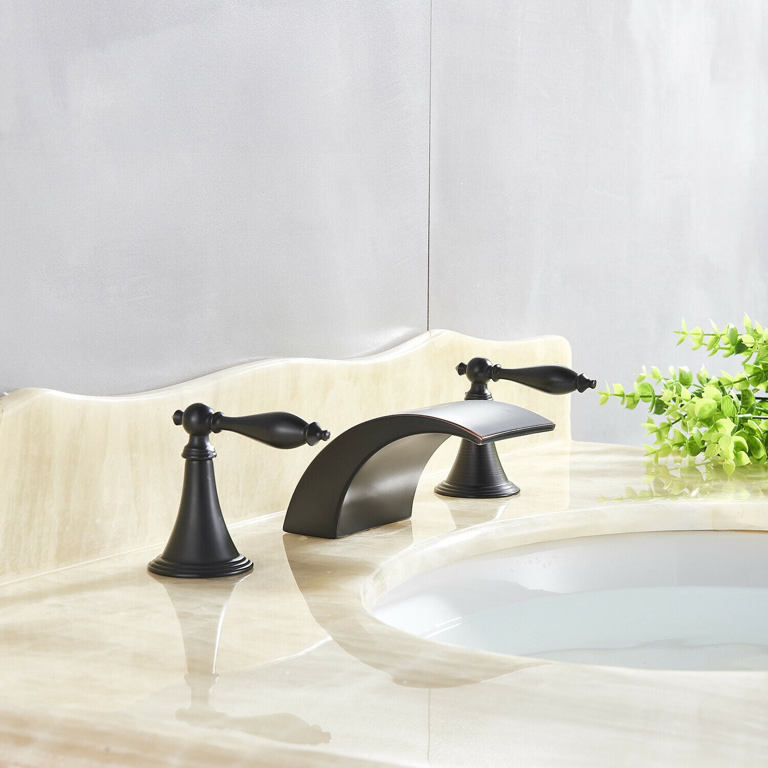 Senlesen LED Bathroom Basin Sink Faucet Matte Black Waterfall Basin Mixer Tap