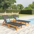thumbnail image 1 of vidaXL Sun Loungers 2 pcs Black and Brown Poly Rattan&Solid Wood Acacia, 1 of 5