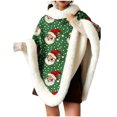 thumbnail image 2 of Yeahitch Womens Shawls Christmas Santa Print Comfy Cozy Plush Fleece Fall Winter Warm Womens Tops Wrap Blanket Cozy Fluffy Fleece Shawl Cape, 2 of 6