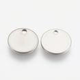 thumbnail image 2 of 304 Stainless Steel Stamping Blank Tag Pendants Flat Round Stainless Steel Color 10x1mm Hole: 1.2mm, 2 of 2