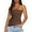 Coffee, variant on PRETTYGARDEN Womens Summer Tube Tops 2025 Trendy Strapless Ruched Going Out Tops Outfits Asymmetrical Bandeau Shirts