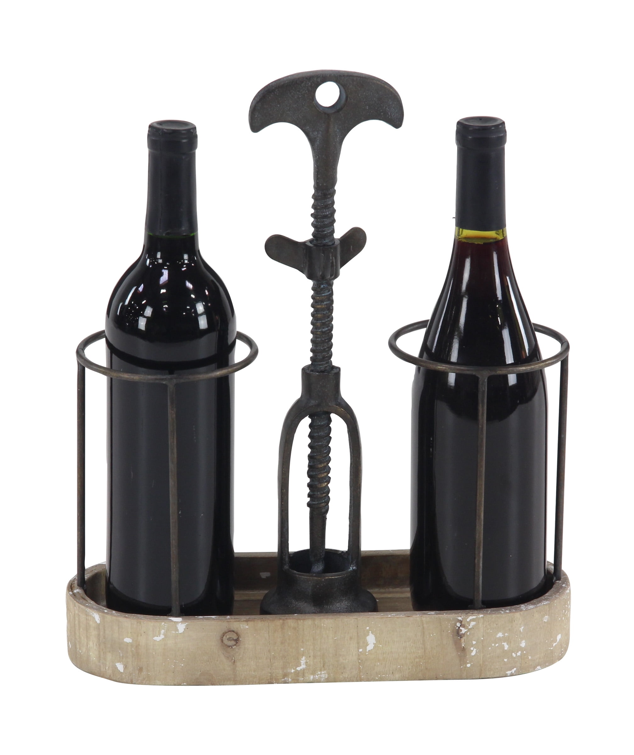 Decmode Industrial 14 X 12 Inch Textured Metal Wine Holder