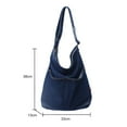 thumbnail image 4 of Sacs Bandoulière en Denim Rétro Grand Sac à Main pour Étudiants (Bleu Foncé), 4 of 9