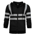 thumbnail image 2 of Miluxas Men's Cycling Running Rain Jacket Clearance Lightweight Waterproof Biking Hiking Windbreaker Raincoat Reflective Packable Black XXXL, 2 of 6