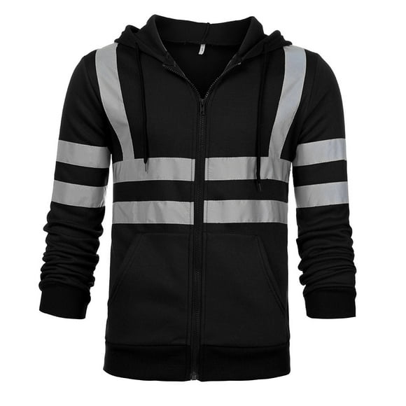 QIPOPIQ Reflective Hi Vis Winter Jacket, Safety Yellow Jackets for Men, High Visibility Work Construction Jackets Clearance