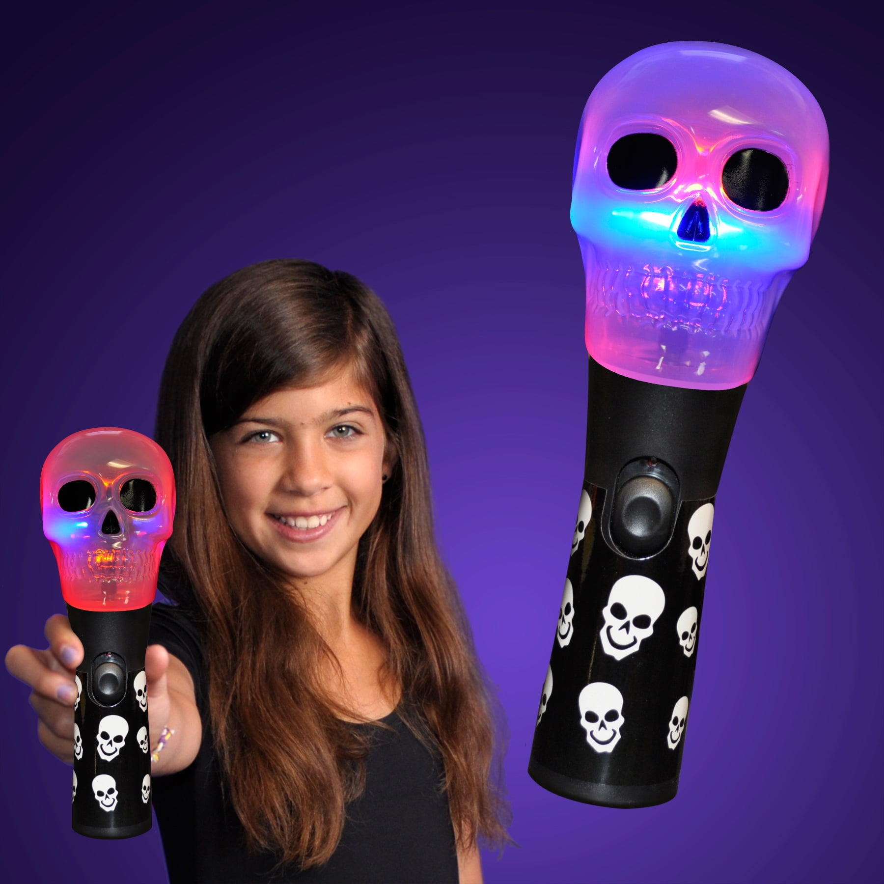 Spinner Wand LED Light Up Colorful Skull Spinner Wand Toy Kids Halloween Access. 