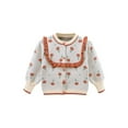 thumbnail image 1 of Wangsaura Baby Girls Ruffle Cardigan Long Sleeve Round Neck Floral Print Button Down Sweater Fall Tops, 1 of 3