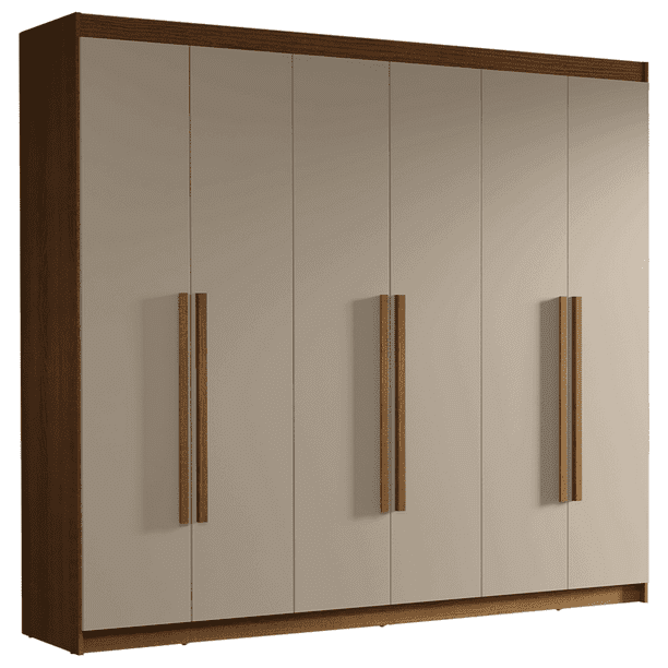 Ropero Closet Madesa Venus 6 Puertas 180cm Marrón/Crema