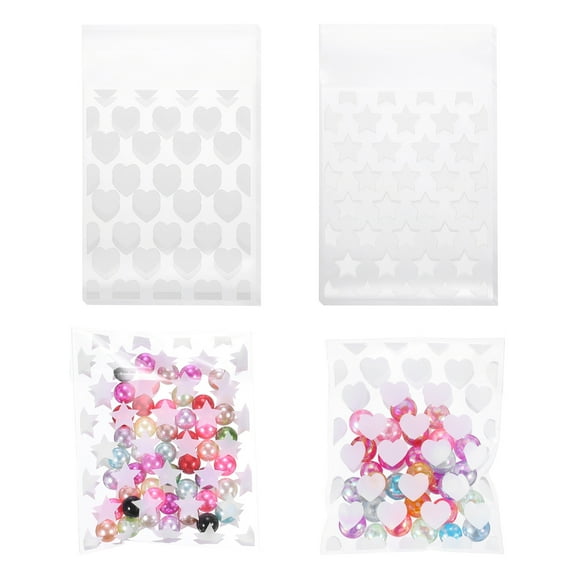 Uxcell 50Pcs 3"x4" Treat Bags with Lock Seal Zipper White