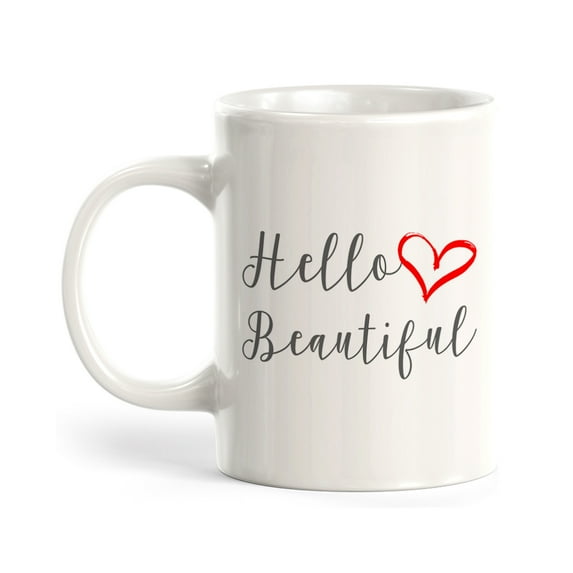 Hello Beautiful, Heart 15oz Coffee Mug
