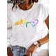thumbnail image 3 of Top básico con estampado de mariposa de libélula explosiva para mujer, Camiseta holgada de manga corta con cuello redondo, camiseta de gran tamaño, ropa para mujer, 3 of 5