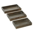 thumbnail image 5 of DecMode 16", 18", 20"W Brown Wood  Tray, 3-Pieces, 5 of 6