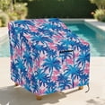 thumbnail image 2 of Renewold Outdoor Chair Covers Waterproof Stackable Patio Chair Protection Anti-UV Weather-Resistant Patio Furniture Covers, 38"W x 38"D x 36"H, Hawaii Palm Tree Pink Blue, 2 of 7