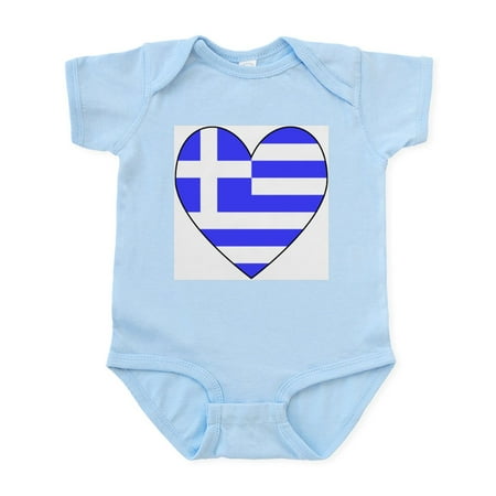 

CafePress - Greek Flag Heart Valentine Infant Creeper - Baby Light Bodysuit Size Newborn - 24 Months