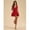 Red, variant on Red Women's Solid Color Deep V-Neck Ruffle Hem Sleeveless Dress, Dresses
