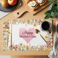 thumbnail image 2 of Mother's Day Placemats Set of 6 Spring Watercolor Flowers Pink Love Heart Place Mats Indoor Wipeable Table Mats Washable Cloth Dining Table Placemats for Kitchen Holiday Party Home Decor 13x19 Inch, 2 of 9