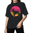 thumbnail image 2 of Retro French Bulldog Sunset Women's T-shirt, 2 of 3