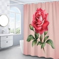 thumbnail image 2 of Red Rose Shower Curtain, Pink Floral Shower Curtain Set, Valentine Flower Shower Curtains for Bathroom, Waterproof Fabric with 12 Hooks, 72 x 72 Inches, 2 of 6