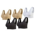 thumbnail image 2 of 5 Pack Sports Bras for Women Athletic Breathable Workout Gym Yoga Activewear Seamless High Impact Push Up Bra L 02-Multicolor, 2 of 4