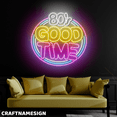 thumbnail image 3 of Craftnamesign 80s Good Time Neon Light For Music Studio Store Shop Wall Sign, 3 of 5