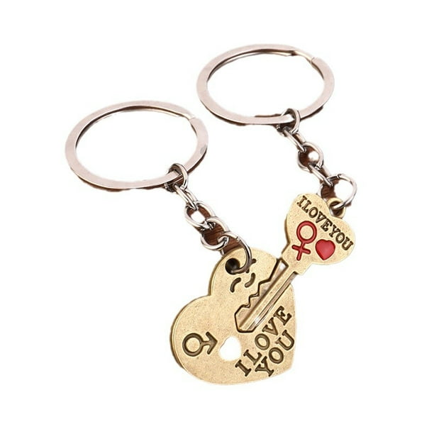 Set de llaveros Crea I Love You con diseño de corazón y llave para pareja