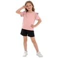 thumbnail image 6 of Cethrio Girls Cotton T-shirts, Fashion Short Sleeve Casual Crew Neck Summer Tops Kids Tees Pink Size 10, 6 of 7