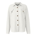 thumbnail image 4 of WTOBBY Women's Fashionable Solid Color Diamond Pocket Light Casual Jacket, Stylish and Lightweight Jacket with Unique Pocket Design for Everyday Wear,White 2XL, 4 of 6