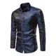 thumbnail image 1 of Camisa Hombre Manga Larga Rosa Slim Botón Estampado Moda, 1 of 8