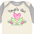 thumbnail image 4 of Inktastic Yaya's Girl Heart Flowers Girls Long Sleeve Baby Bodysuit, 4 of 5