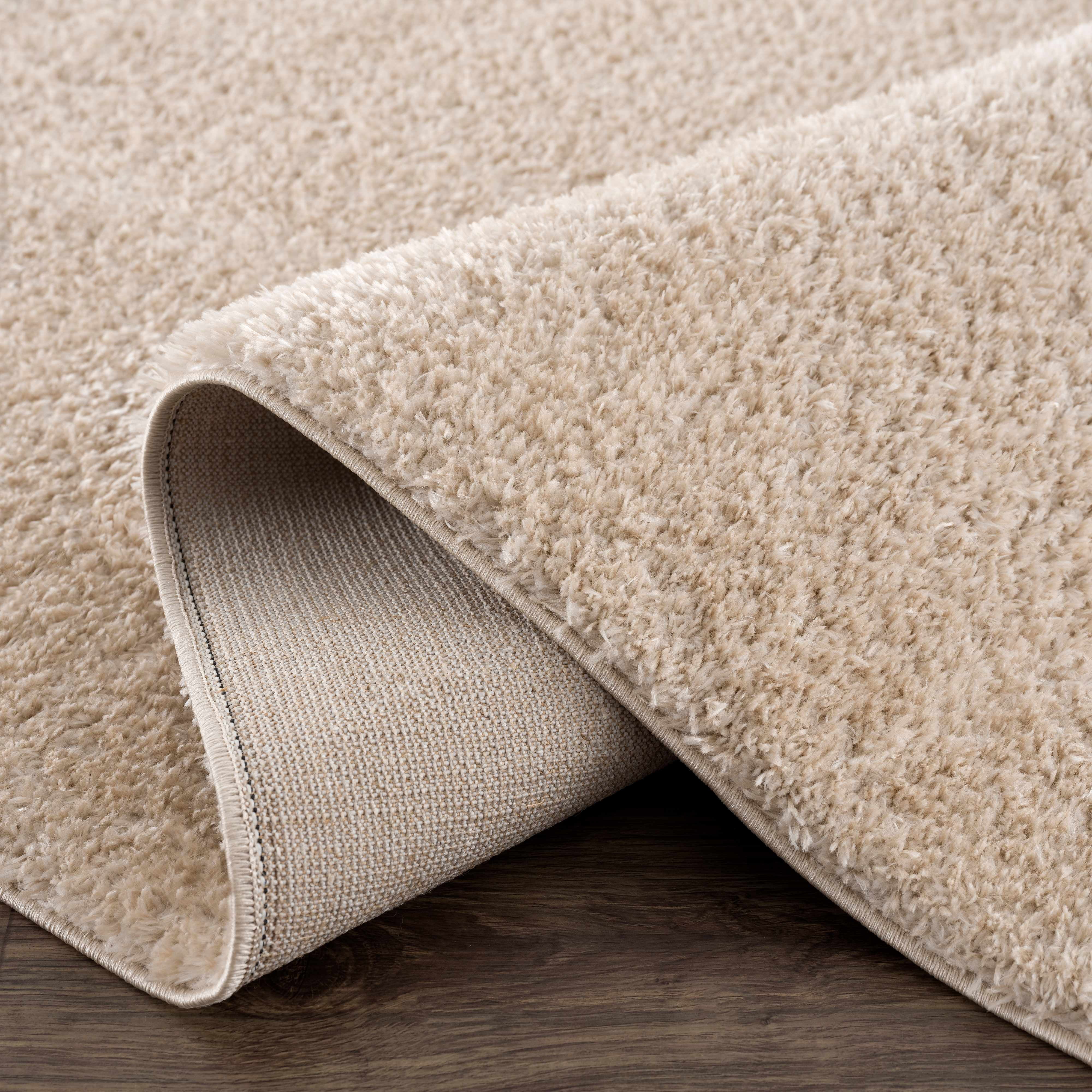 Hauteloom Heavenly Solid Shag Area Rug for Living Room Bedroom - High Pile Fluffy Carpet - Soft Shaggy Cozy Plush Rug - Light Brown, Dark Beige - 9'3" x 12'