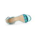 thumbnail image 4 of BLISSFUL STEP Women's Glitter Strap Stiletto Heel Sandals Green Blue (Size 8), 4 of 7