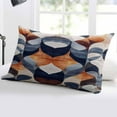thumbnail image 5 of Navy Blue Burnt Orange Throw Pillow Cover 16 x 24 Inch Decorative Pillow Cover Retro Geometric Abstract Lumbar Pillowcase Seasonal Rectangle Cushion Case for Couch Sofa Bed Living Room, 5 of 7