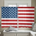 thumbnail image 4 of American Flag Semi Sheer Curtains 45 Inch Length 2 Panels Set, Blue Red USA Flag Sheer Kitchen Curtain Privacy Voile Window Curtain for Living Room Bedroom Rod Pocket Drapes, 4 of 7
