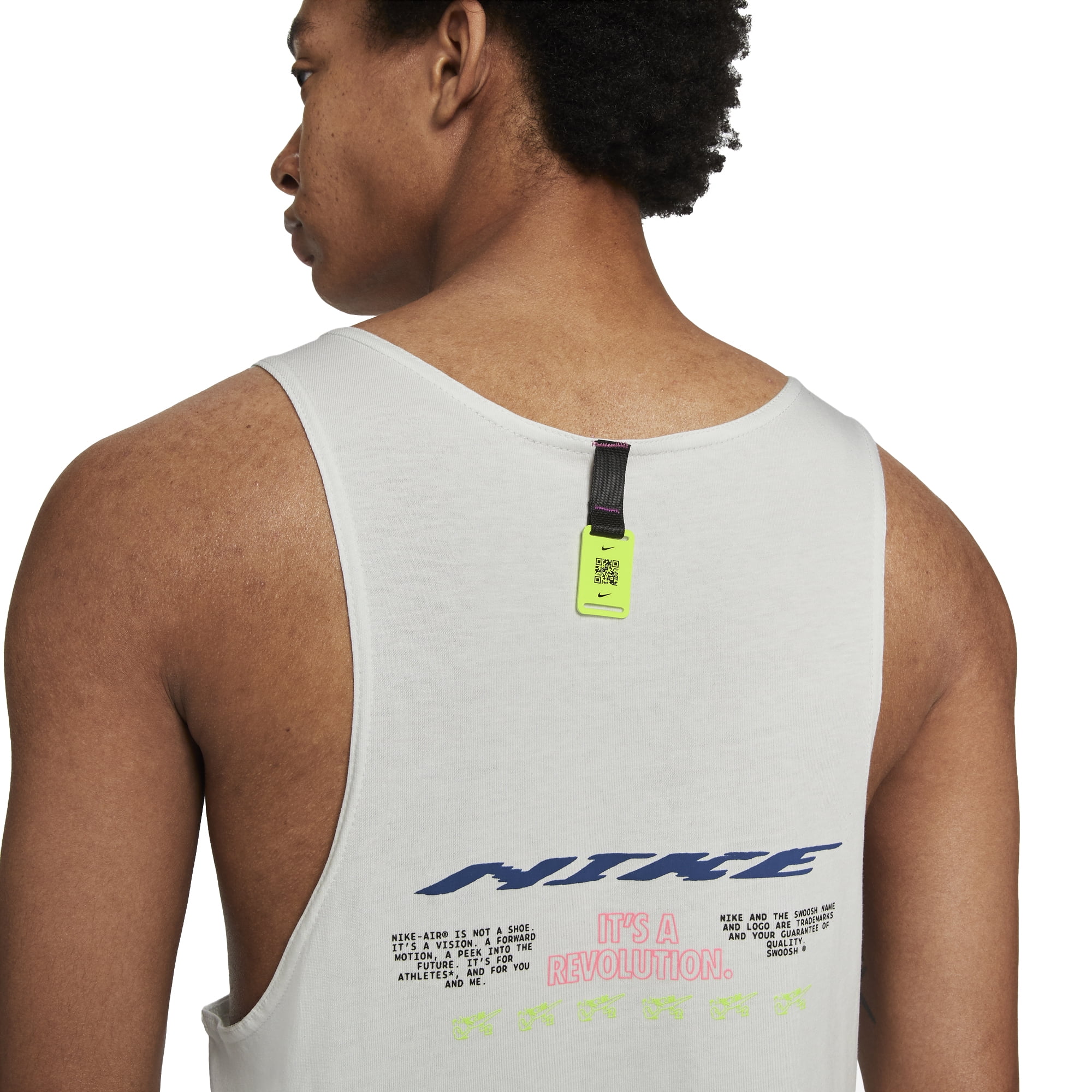 Nike Men s Sportswear Festival Revolution Tank Top Medium White Volt Blue