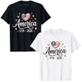 thumbnail image 2 of 【New Arrival】America 250th Anniversary T-Shirt – Patriotic 1776-2026 Flag Heart Graphic Tee, Classic Independence Day Top for Men & Women, 2 of 6