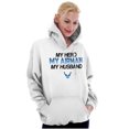 thumbnail image 5 of US Air Force Hero Airman Husband Hoodie Sweatshirt Women Brisco Brands M, 5 of 6