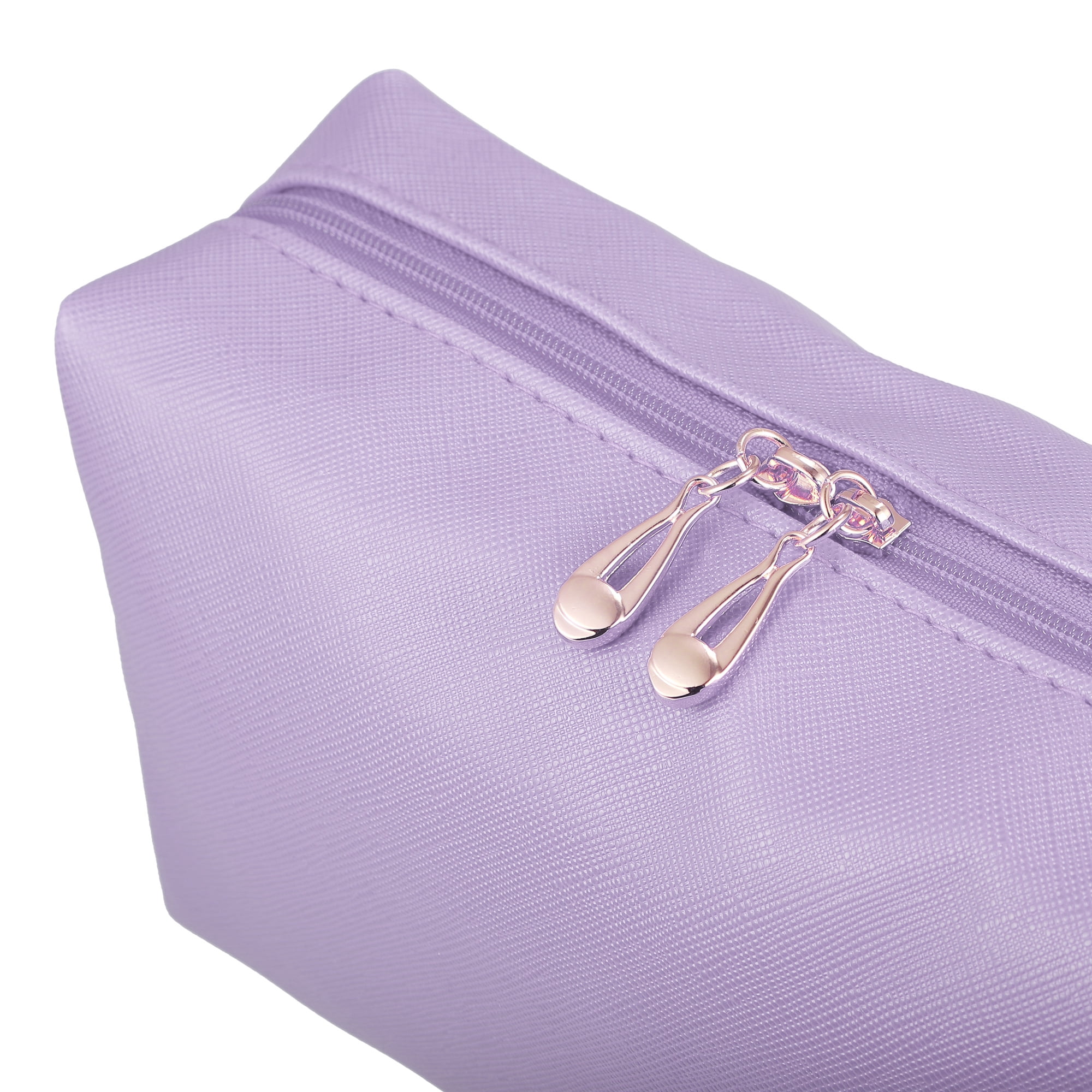 Unique Bargains Floral Makeup Bag Zipper Flower Cosmetic Pouch Purple