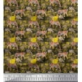 thumbnail image 1 of Soimoi Crepe Silk Fabric Texture,Leaves & Tiger Animal Fabric Prints by Yard 42 Inch Wide, 1 of 1