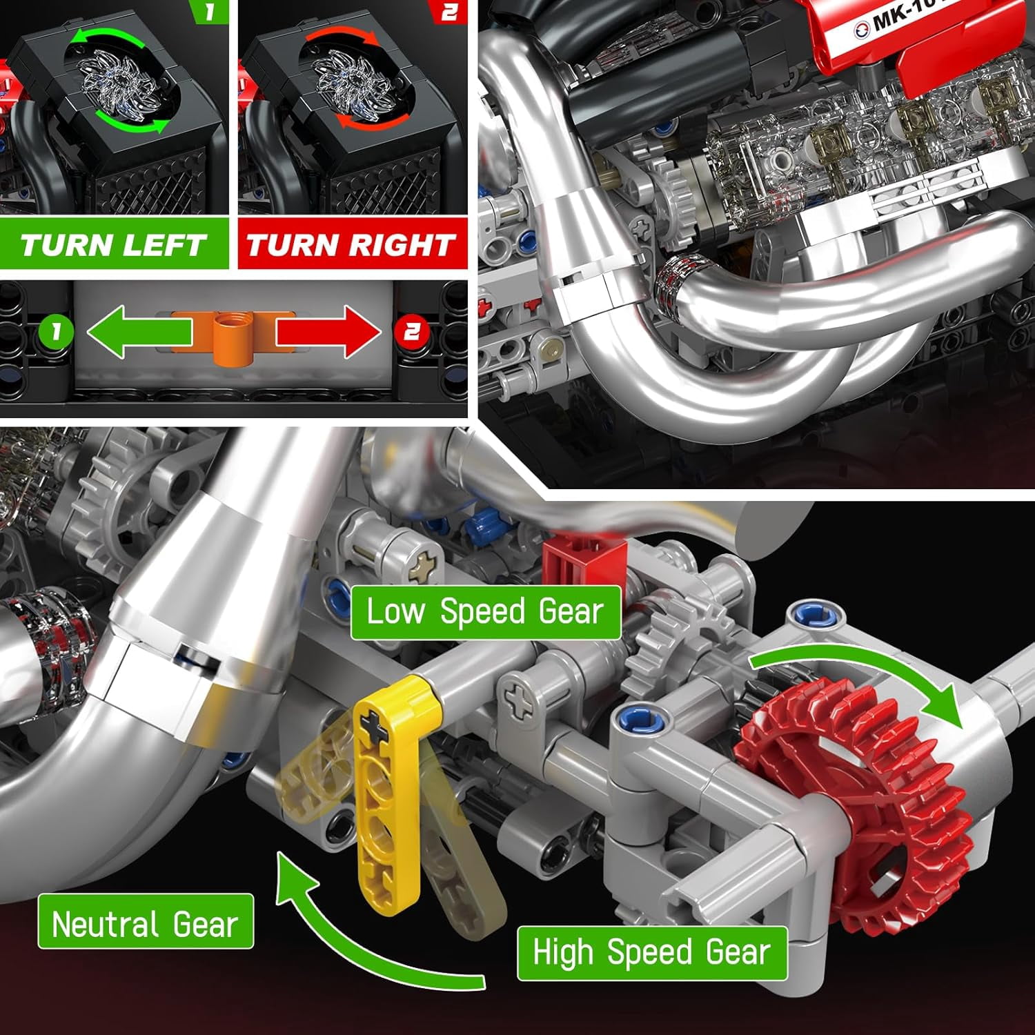 Racing Car Engine Building Kit, Build Your Own Engine Model Kit That Run, STEM Engineering & Physical Science Experiment Set with Battery & Motor