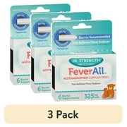 (3 pack) Feverall Children Acetaminophen Suppositories 6 Rectal Suppositories 325mg Each Pain Reliever/Fever Reducer. Paraben Free, No Artificial Colors or Other preservatives. Ages 6-12 Years