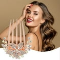thumbnail image 7 of Unique Bargains Women Rhinestone Inlaid Flower Hair Comb Hair Accessory Hair Side Comb Clips  Rhinestone Head Pieces White, 7 of 7