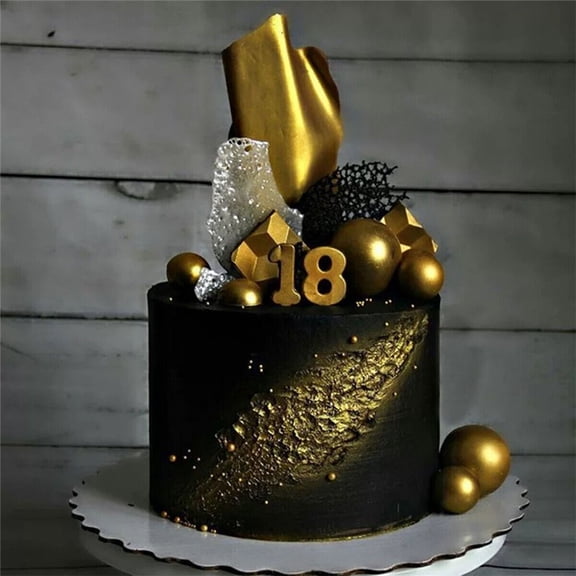 BESTYASH 20Pcs Birthday Theme Golden Cake Balls Multi Function Cake Decoration Accessory