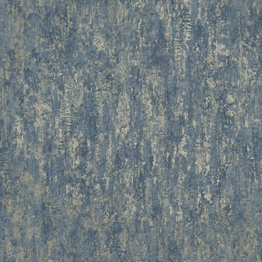 Industrial Texture Metallic Navy Blue Non-Pasted Wallpaper (Covers 56 sq. ft.)
